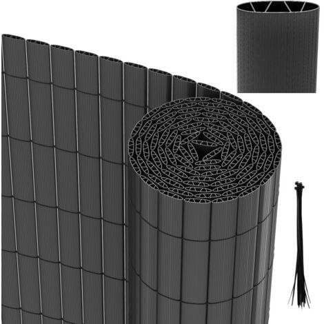 SWANEW Canisse in PVC per giardino balcone terrazzo Recinzione frangivento per balcone Tende per balcone Grigio 100 x 500cm