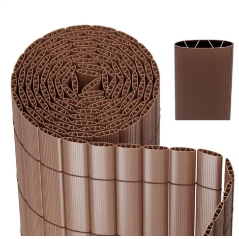 SWANEW Canisse in PVC per giardino balcone terrazzo Recinzione frangivento per balcone Tende per balcone Marrone 140 x 600cm