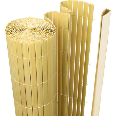 SWANEW Canisse in PVC per il giardino  Balcone o terrazza a doppia faccia  Recinzione frangivento per balconi  Bambù 140 x 500cm