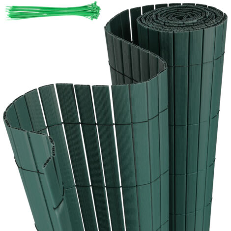 SWANEW Canisse in PVC per il giardino. Recinzione frangivento per balconi. Balcone o terrazza a doppia faccia. Verde 90 x 600cm