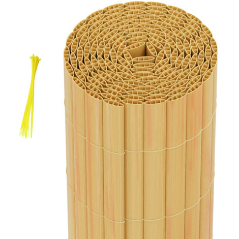 SWANEW Canisse in PVC Recinzione occultante  per recinzione frangivento da giardino  privacy  con morsetto per cavo Bambù 90 x 400cm