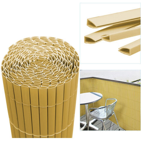 SWANEW Canisse in PVC, schermo da giardino, piscine, recinzione in PVC resistente ai raggi UV Bambù 140 x 500cm