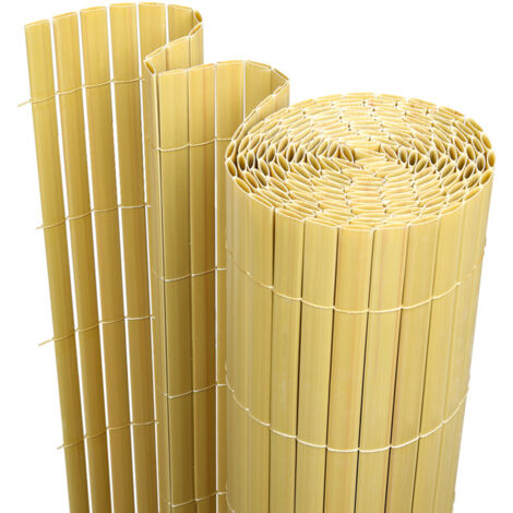 SWANEW Canisse in PVC, schermo da giardino, piscine, recinzione in PVC resistente ai raggi UV Bambù 80 x 500cm
