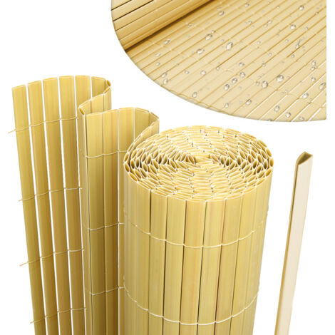 SWANEW Canisse in PVC, schermo da giardino, piscine, recinzione in PVC resistente ai raggi UV Bambù 80 x 500cm