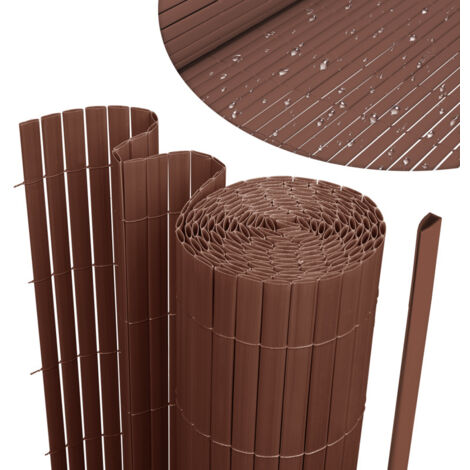 SWANEW Canisse in PVC, schermo da giardino, piscine, recinzione in PVC resistente ai raggi UV Marrone 140 x 900cm