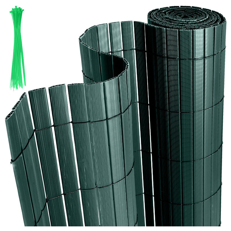 Canisse pvc Brise Vue, Paravent de Jardin, Piscines, Balcon Terrasse, Palissade en pvc Résistant aux uv, Intempéries, Vert 80 x 500 cm - Swanew