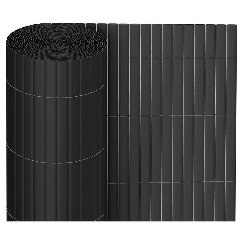 Canisse pvc Brise Vue, Paravent de Jardin, Piscines, Balcon Terrasse, Palissade en pvc Résistant aux uv, Intempéries, Gris 90 x 600 cm - Swanew