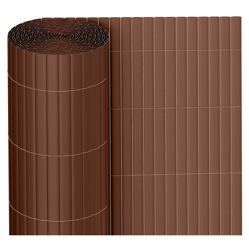 Swanew - Canisse pvc Brise Vue, Paravent de Jardin, Piscines, Balcon Terrasse, Palissade en pvc Résistant aux uv, Intempéries, Marron 80 x 400 cm