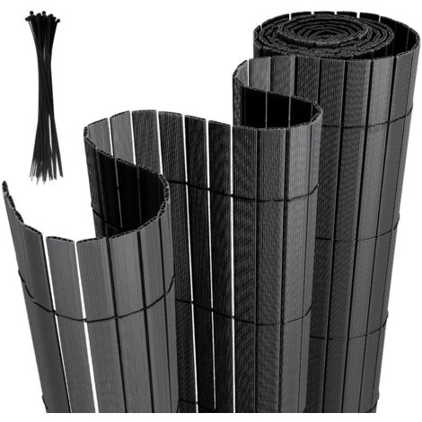 SWANEW Canisse PVC Brise Vue, Paravent de Jardin, Piscines, Balcon Terrasse, Palissade en PVC Résistant aux UV, Intempéries, Gris 90 x 300 cm