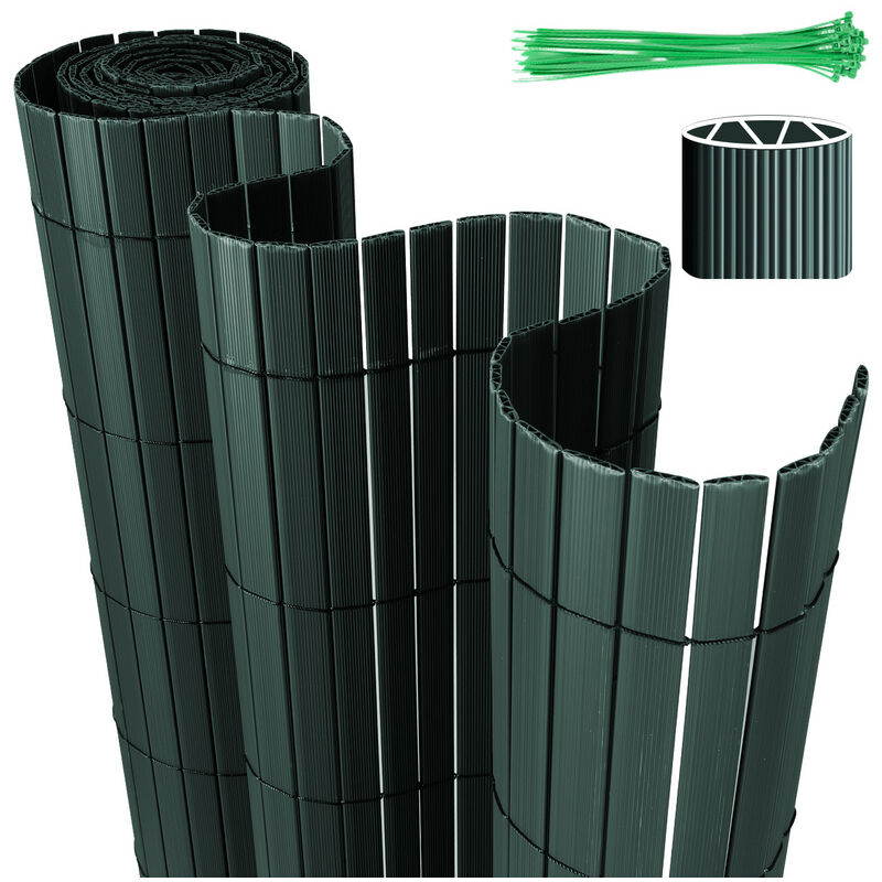 Swanew - Canisse pvc pour jardin balcon terrasse Balcon clôture brise-vent Stores Balcon Vert 100 x 300cm