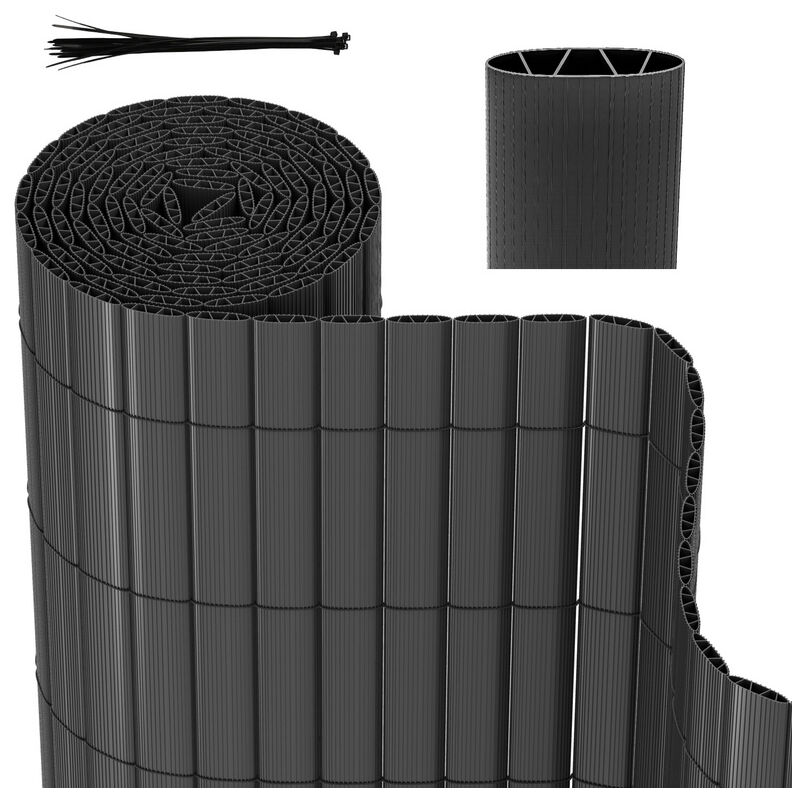 Canisse pvc pour jardin balcon terrasse Balcon clôture brise-vent Stores Balcon Gris 80 x 600cm - Swanew