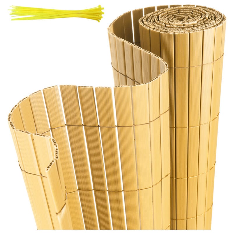 Canisse pvc pour jardin balcon terrasse Balcon clôture brise-vent Stores Balcon Bambou 140 x 500cm - Swanew