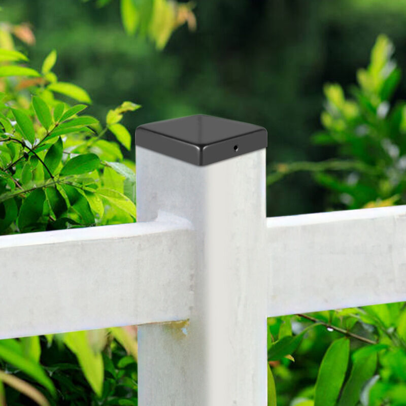 10 pcs Capuchon de poteau Chapeau pour tuyau clôture Chapeau pyramide 71x71mm Noir - Swanew