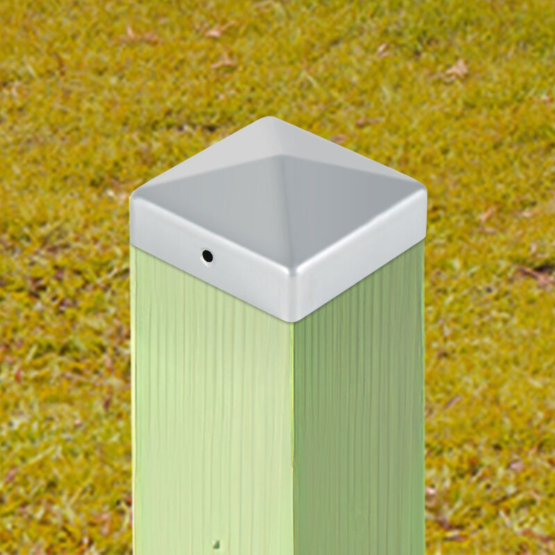 Swanew - Capuchon de poteau Clôture de protection Chapeau pyramide 10PCS 91x91mm Noir