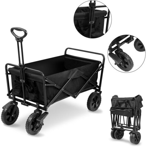 SWANEW Carrello a mano max. 100kg - Carrello a mano. carrello scala. carrello a mano con pneumatici Noir