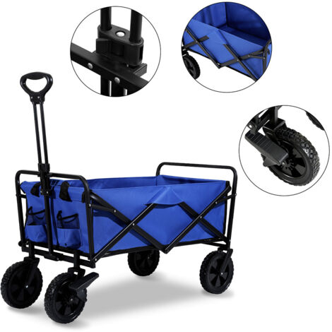 SWANEW Carrello da trasporto Carrello pedonale Carrello da giardino Carrello porta attrezzi Carrello manuale Blu