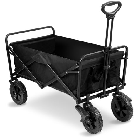 SWANEW Carrello da trasporto Carrello pedonale Carrello da giardino Carrello porta attrezzi Carrello manuale Nero