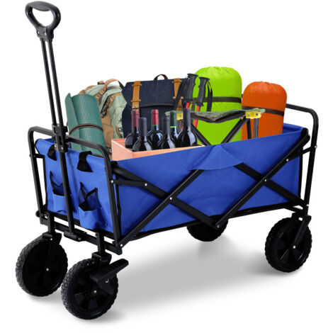 SWANEW Carrello manuale max. 100kg - Carrello manuale. carrello scala. carrello manuale con pneumatici Bleu