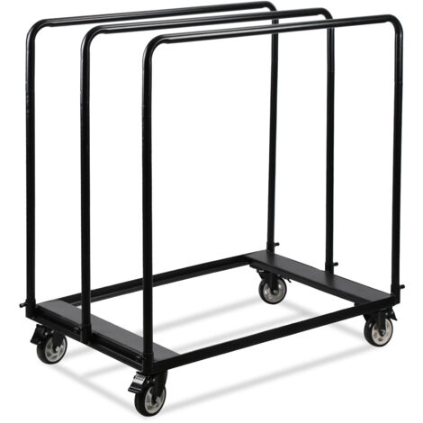 SWANEW Carrello portapiatti 100 x 97 x 61 cm fino a 680 kg Carrello di trasporto Nero Con cinghie