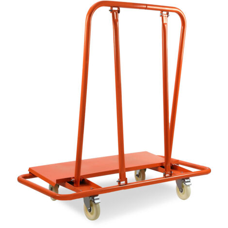 SWANEW Carrello portapiatti 115 x 56 x 119 cm Carrello di trasporto Con cinghie fino a 1000 kg Arancione