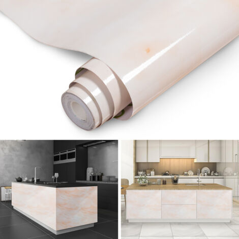 SWANEW Carta adesiva per mobili 61X500cm Vinile autoadesivo Film per mobili armadi pareti camere da letto impermeabile fai da te carta da parati decorativa-arancio