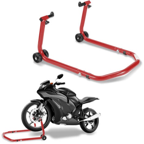 SWANEW Cavalletto da officina per moto anteriore 300kg supporto sollevatore ruote gamma sollevatore forcella rosso