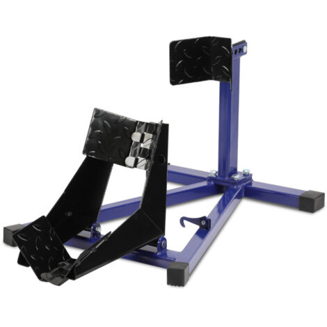 SWANEW Cavalletto per moto Cavalletto da officina per moto Cavalletto per moto Pneumatico anteriore Ruota da 17-21 pollici Blu 62x46x40 cm