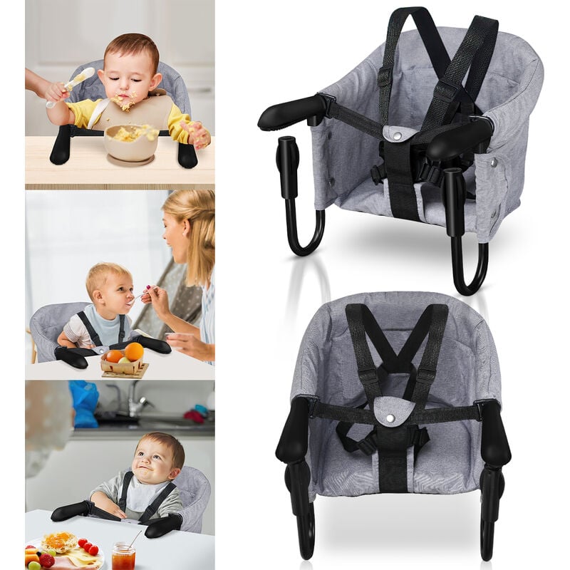 Swanew - Siège de table chaise haute enfant banc de pique-nique chaise haute siège rehausseur siège bébé - Gris