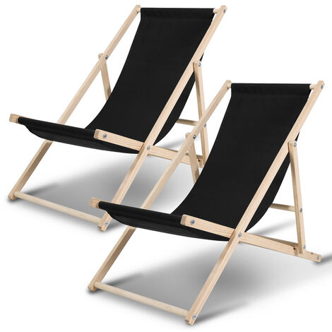 Chaise Longue Pliante En Bois Vintage - Bandes Tissu Multicolore, Style Cabane De Plage Rétro