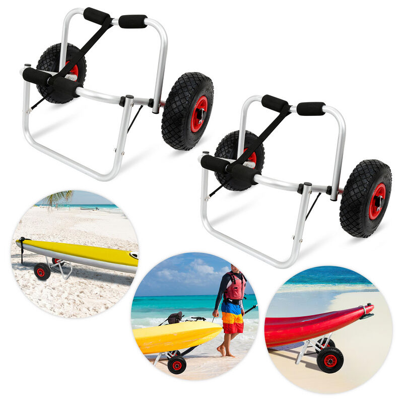 Chariot de kayak Chariot pour canoé ou planche à voile Chariot de transport sup Max. Poids 80 kg 2pcs - Swanew