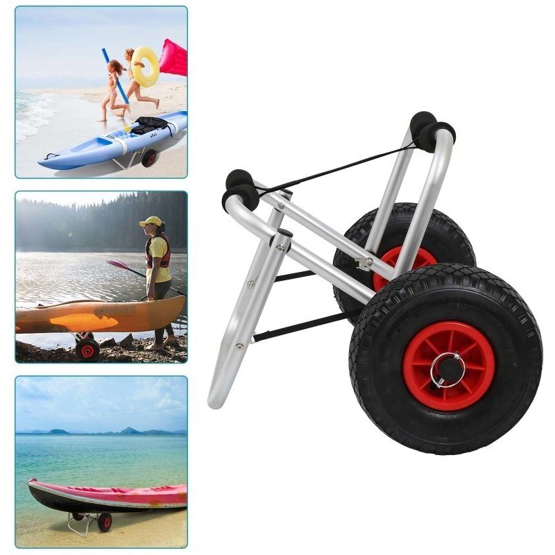 Chariot de Transport pliant Alu jusqu'à 80 kg pour bateaux canoë ou kayak