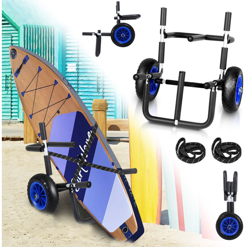 Chariot Transport Double pliable 2 Planche sup Planche de surf nautique 80kg max Pneu pu