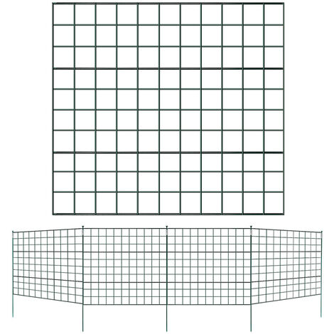 SWANEW Clôture de l'étang Porte de jardin Clôture de jardin Garden Enclos libre Clôture de protection de l'étang 11pcs - Vert