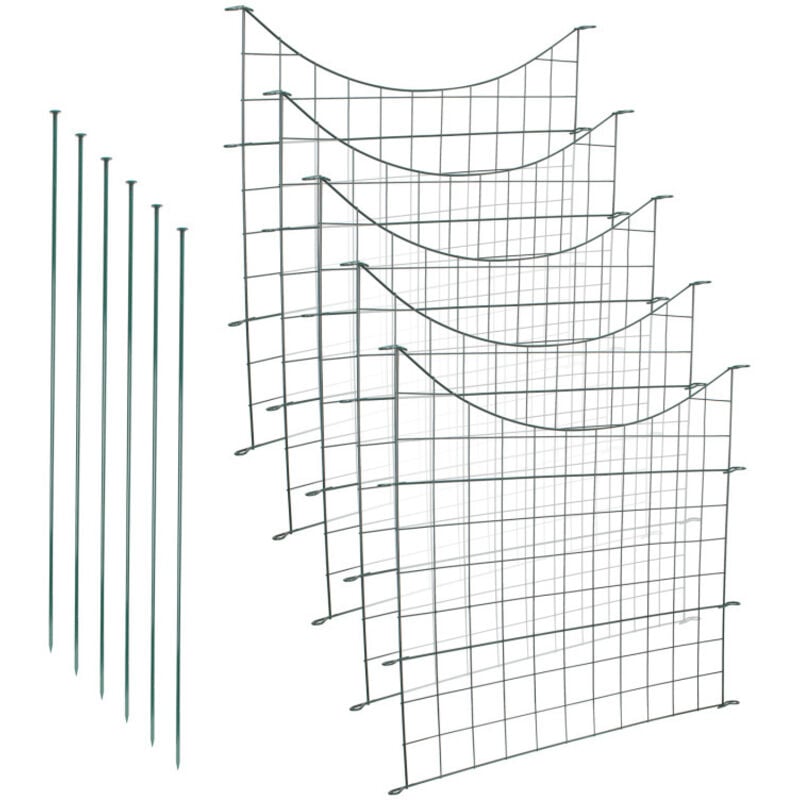SWANEW Clôture d'étang Portail de jardin Enclos pour animaux Clôture de camping Protection d'arbre Clôture à barreaux Clôture de jardin 11pcs.