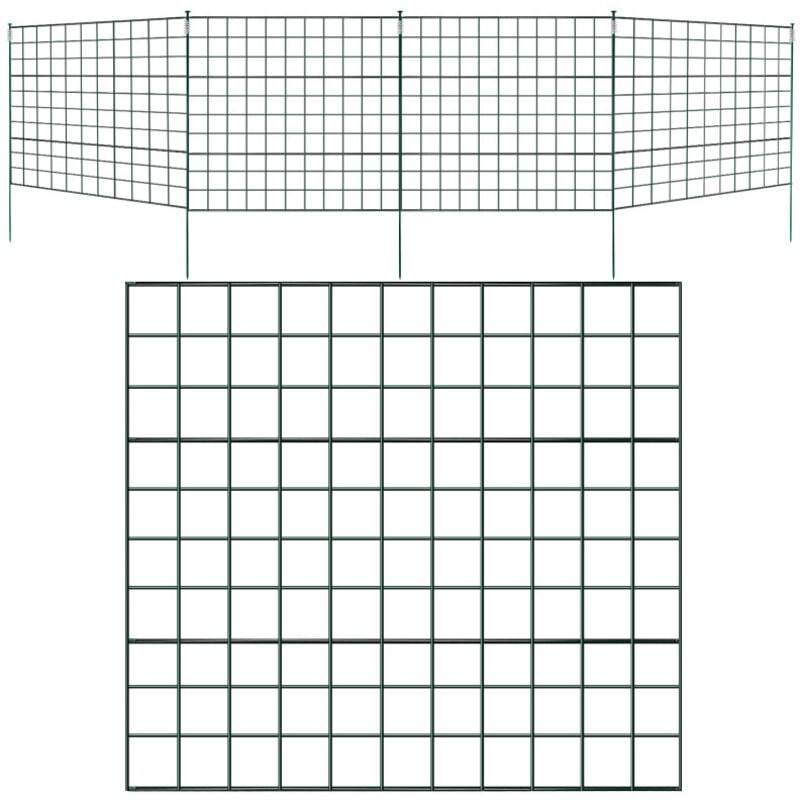 Swanew - Clôture d'étang Arc inférieur 11pcs Set Portail de clôture Arc supérieur Clôture de jardin vert 5x