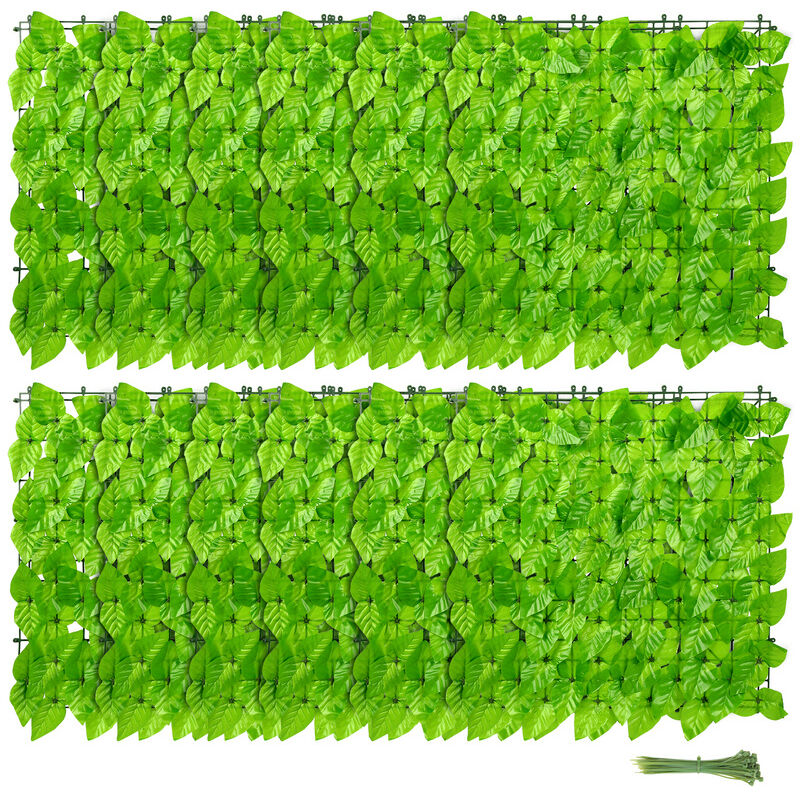 Swanew - Clôture pare-vue Feuillage 300cm x 100cm Habillage de mur Brise-vue Bâche Grillage,Feuilles de pomme