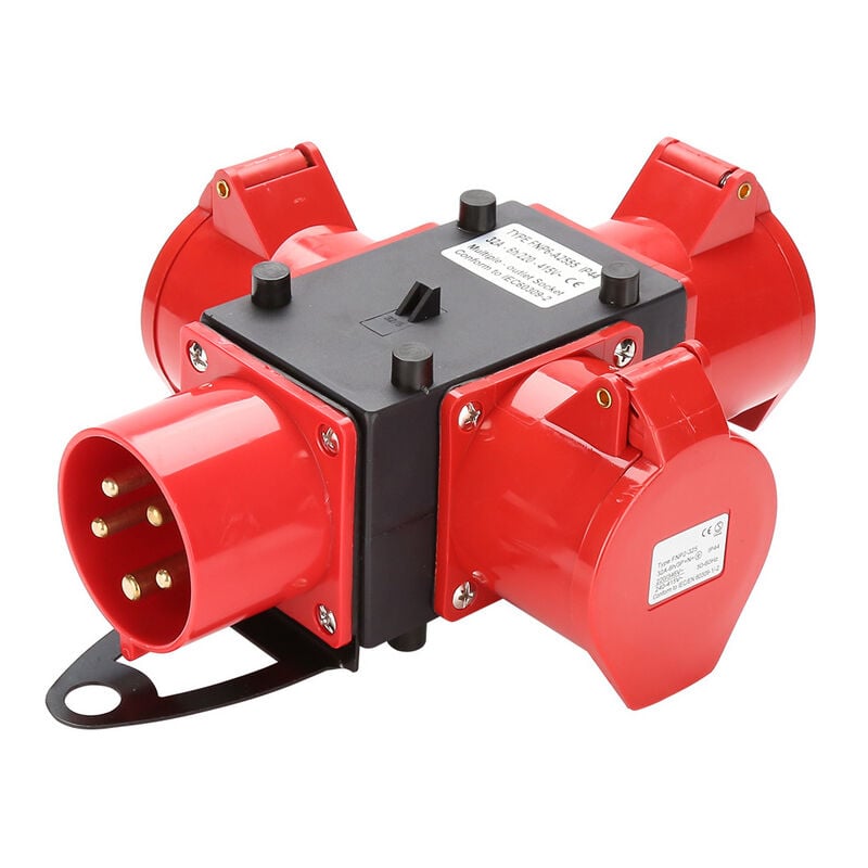 Coffret De Chantier Prise Industrielle cee 32A 3x400V 5 Broches cee IP44 étanche Aux éclaboussures Avec Couvercles De Sécurité - Swanew