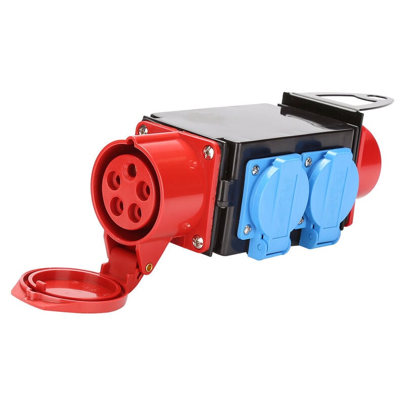 Coffret De Chantier Prise Industrielle cee 16A 1x400V 3x230V 5 Broches cee IP44 étanche Aux éclaboussures Avec Couvercles De Sécurité - Swanew