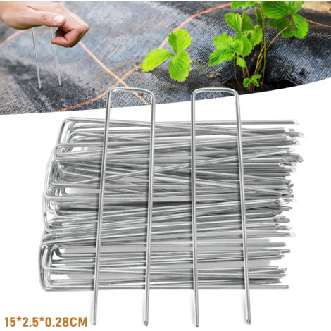 SWANEW Confezione da 50 picchetti per tenda ancoraggio a terra giardino 150x25x2,8mm argento zincato