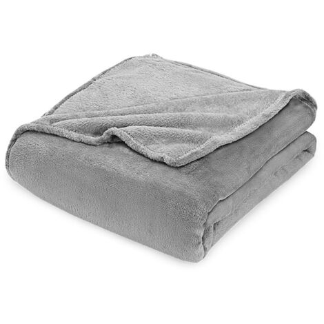 SWANEW Coperta a quadri - Grigio scuro 220x240cm - Morbida e resistente - Tutte le stagioni