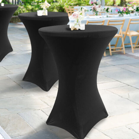 SWANEW Copertine da tavolo in piedi Hussen Coprine da tavolo da allungamento 1x Ø60 cm/nero