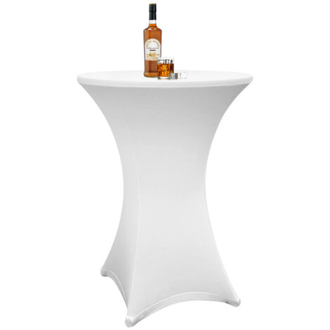 SWANEW Coperture bianche per tavolo pieghevole alto 105 CM. bianco. Ø 70-75 cm