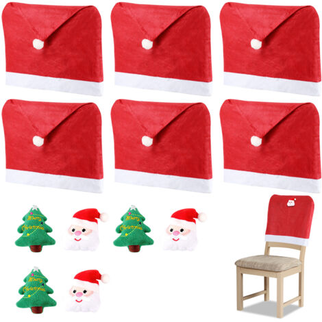 SWANEW Copri sedia. set di 6 coprisedia universali Copri sedia di Natale per la decorazione del partito