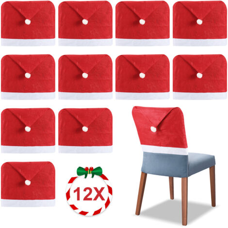SWANEW Coprisedie di Natale. set di 12 coprisedie e 12 baubles. Coprisedie di Natale per decorare una cena
