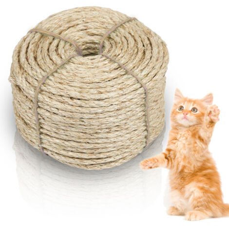 SWANEW Corda di sisal naturale per il graffio del gatto Alberi di gatto pilastro fai da te Giardino e Home Decor 3000x0.8cm