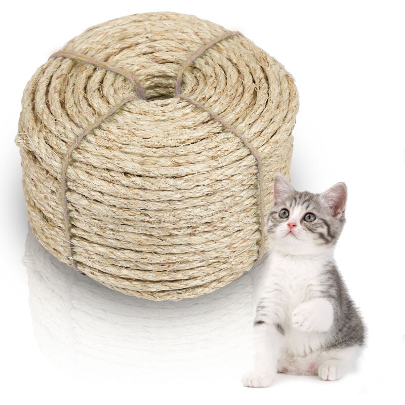 Corde en sisal Corde d'arbre à chat naturelle Échelle de chat Arbre à chat Différentes longueurs. longueur 3000x0.8CM - Swanew