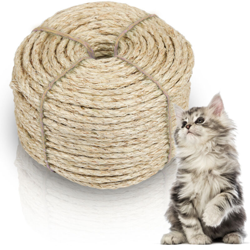 Corde en Sisal Naturelle pour de Chat Scratch Pilier Arbres à Chat Décoration de Bricolage de Jardin et Maison 5000x0.6cm - Swanew