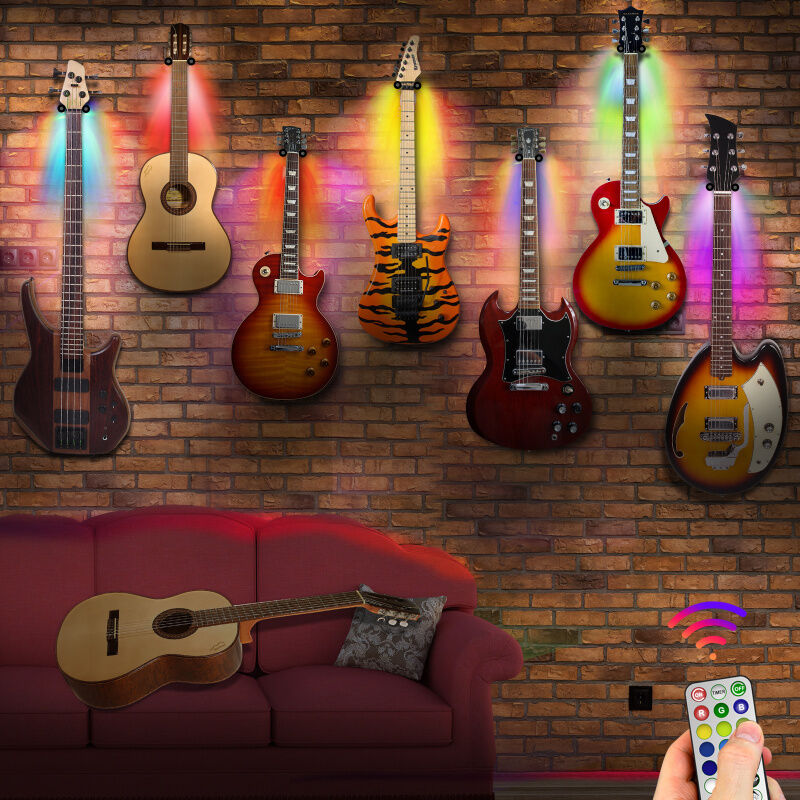 Crochet de guitare - Support de guitare - Crochet mural de guitare - 4 pièces - Crochet mural de support de support de guitare - Swanew
