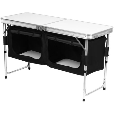 SWANEW Cucina da campeggio 120x47x68cm, mobili da campeggio, mobile da campeggio con telaio in alluminio