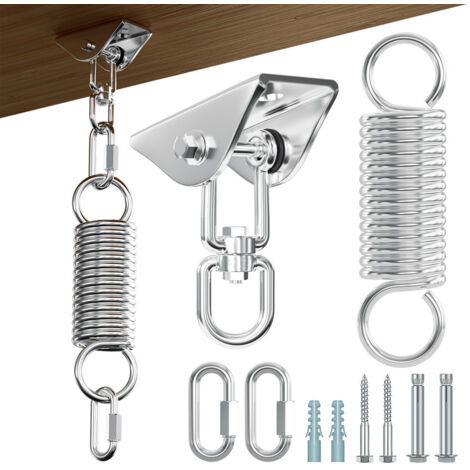 SWANEW Deckenhaken Hängesessel, Edelstahl Schwerlast Deckenhalterung Schaukelhaken 360°Schaukel bis 400KG Kapazität Deckenhaken mit Schraube 304-Edelstahl für Betonholz-Sets, Yoga, Hängematte